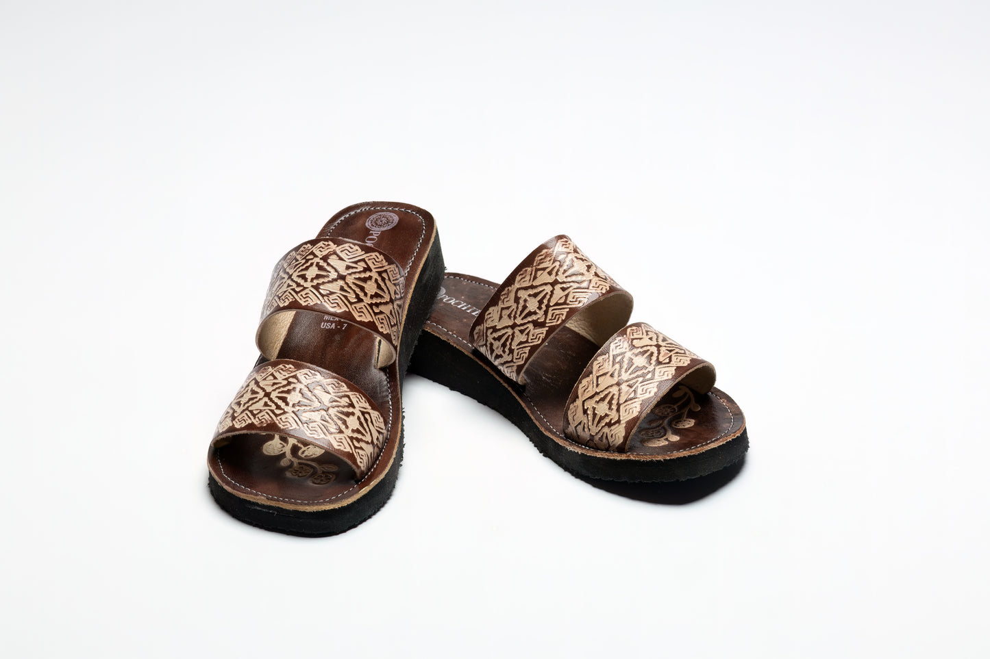 Dark Brown Double Strap Sandals