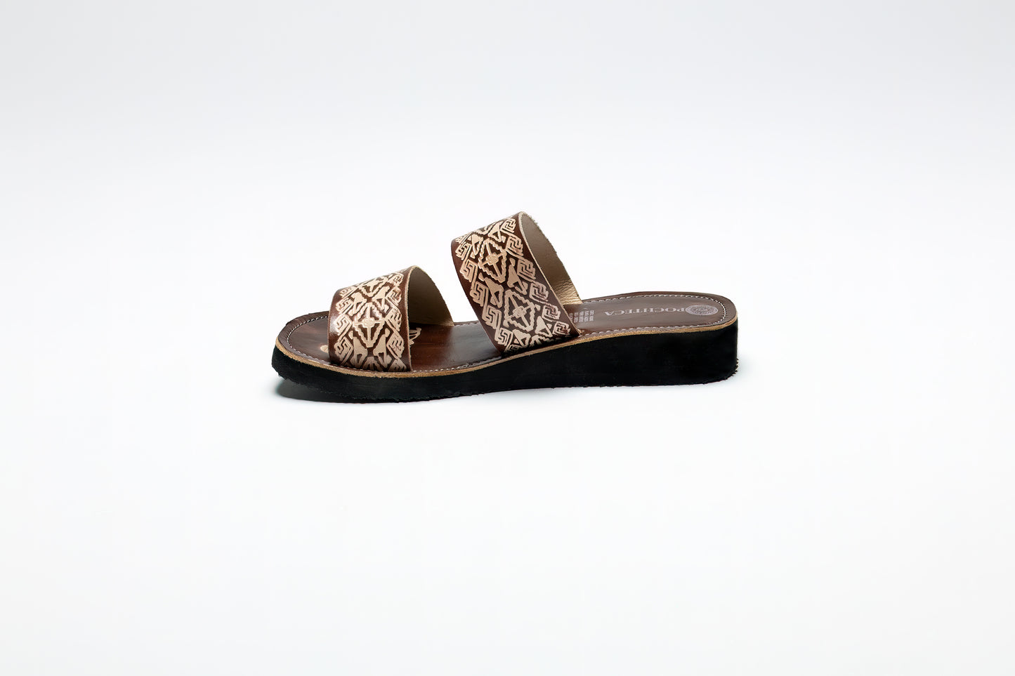 Dark Brown Double Strap Sandals