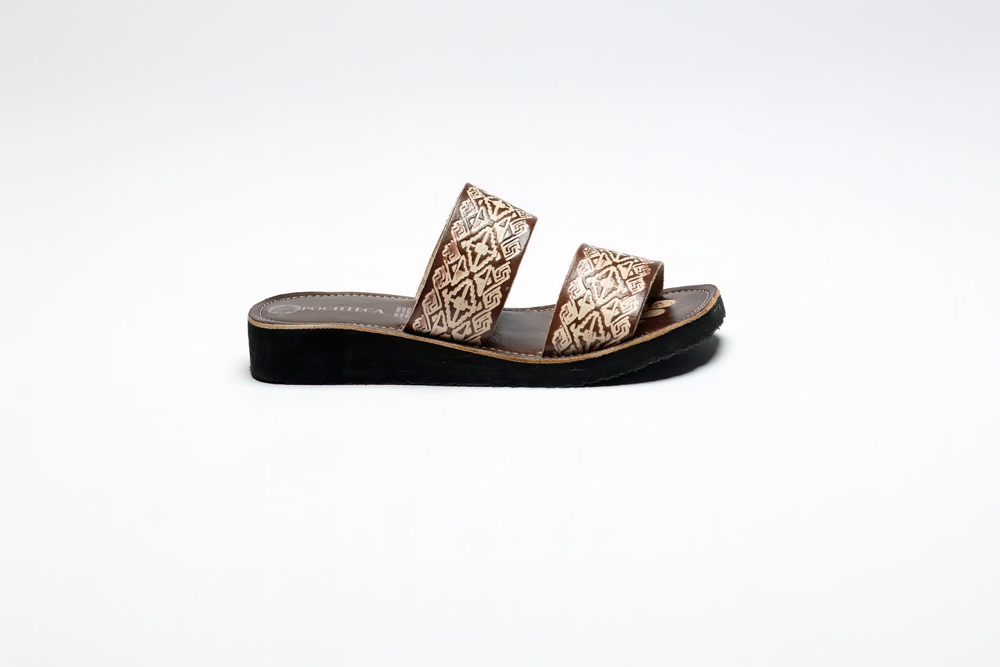 Dark Brown Double Strap Sandals